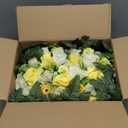 Artificial Cemetery Flowers Saddle - Grave Decoration Headstone Flower Rose for Outdoor Grave Decorations (Yellow White)