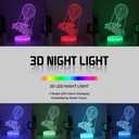 2 x 3D Vision Effect Lamp LED Night Lights Color Changing with USB or Batteries Powered,Game Lovers Desk Table Lamps Bedroom Decor Creative Birthday Gifts for Kids (Battle Bus)
