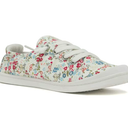 Soda Flat Women Shoes Linen Canvas Slip On Sneakers Lace Up Style Loafers Zig-S White Floral / Flowers Print 7.5