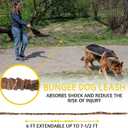 ADITYNA Tactical Bungee Dog Leash 6ft-7.5ft - Shock Absorbing Lead with 2 Padded Handles, Metal Clasp, Car Seatbelt - Heavy Duty No Pull for Medium, Large & XL Breeds