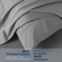 Shilucheng 100% Cotton King Size Duvet Covers - 600 Thread Count, Luxury Sateen Weave Egyptian Cotton Comforter Cover with Zipper Closure & Corner TiesHotel Bedding Duvet Covers 3 Piece (Grey)