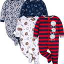 Gerber Baby Boys 4 Pack Sleep 'N Play Footie (0-3 Months, Sports)