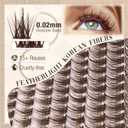 Brown Lash Clusters Wispy Eyelash Individual Lashes Spikes DIY Lash Extensions Dark Brown Cluster Lashes Natural Cluster Eyelash Extensions C-Curly Eyelash Clusters Clear Band Fairy Lash Pack 120Pcs