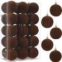 30pcs Velvet Christmas Ornaments Balls, 2.36 Inch Flocked Brown Shatterproof Baubles with Hanging Strings, Elegant Velvet Ball Ornaments for Xmas Tree, Holiday Party & Home Dcor (Brown)