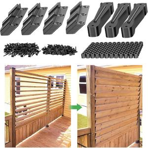 Deck Sunblind System,Louver Bracket Kit for Shutter System,Louver Hardware Kit,Holding Up to 11 Boards (48'')-Powder Coated Iron Brackets,Perfect for Gardens, Patios and Indoor and Outdoor Use(1PCS)