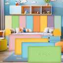 Hahafelt 8 Pack Wall Padding for Playroom Peel and Stick Headboard 3D Anti Collision Upholstered Wall Panels Self Adhesive Headboard Panel for Protection (15.75" X 7.87" X 1.18",Fresh Colors)