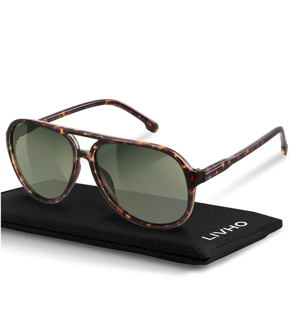livho Trendy Polarized Aviator Sunglasses Women Men, Retro Sun Glasses for Women Men 2025, Oversized UV Protection Shades