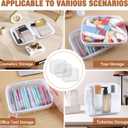 Clear Hard Shell Zipper Case 3 PCS Clear Cosmetic Make up Bag Waterproof Travel Toiletry Bag for Women, Hard Plastic Zipper Pouches Portable Travel Storage Organizer Bins (White, 10"x8"x2")