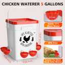 Tgeyd 5Gal/25Lb Large Chicken Feeder and Waterer Set (Rain Proof/No Waste), with S-Hooks for Easy Hanging