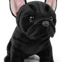 Bulldog Stuffed Animals Realistic Dog,9" Dog Stuffed Animals Soft Cuddly Black Bulld og Stuffed D og Plush,Puppy Plush Toys for Kids Girls Boys Huggable & Washable
