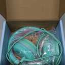 Kids Headphones, AILIHEN I35 On-Ear Headphones for School, 93dB HD Mic Stereo Headphone for Kid Girls Children, Foldable Wired 3.5mm for Chromebook, Laptop, Computer, Tablet (Green Purple) (Blue)