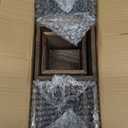 VEVOR 10 Set/30 Pcs Wooden Wedding Lantern Centerpiece, Includes 10 Wooden Lantern Candle Holder 10 Flameless LED Candle 10 Champagne Flower Wreath for Wedding Table Party Farmhouse Decor, Brown