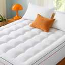 Bedsure Queen Mattress Topper, 900GSM Thick Soft Pillow Top Mattress Topper with Deep Pocket up to 6-21 Inches, Quilted Fitted Breathable Bed Pad Cover for Home, Bedroom, Hotel, White