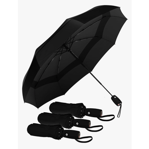 REPEL Windproof Travel Umbrella - Compact & Withstands Winds up to 85MPH , Strongest Premium Auto Folding Umbrella for Rain and Sun - Durable, Light & Portable for Women & Men , Fits Backpack & Cars 3Pack