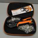 Heavy Duty Snap Fastener Tool kit, Punching Function, Snap Button Tool with Adjustable Setter, 15mm snap Tool with 100 Sets Boat Cover Snaps (Orange)