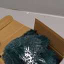 MIULEE Set of 2 Christmas Decorative Throw Pillow Covers Soft Faux Fur Winter Pillow Covers with Silver Snowflake Glitter Holiday Festival Pillowcases for Couch Sofa Bed, 2020inch, Dark Green