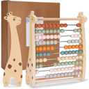 Abacus for Kids - Math Counting Toy Made of Wooden Beads and Rack - Children's Wood Number Counters for Teaching Addition, Subtraction