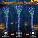 Halloween Decorations 5 Pack Solar Powered Skeleton Arm StakesLights 110pcs Bright LED Light Beads 8 Modes Waterproof Solar Charging Suitable for Outdoor Yard Lawn Home Party Decor