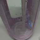 BLUEGO 64oz Glass Water Bottle with Handle and Straw, Motivational Sports Water Bottle with Time Marker and Silicone Sleeve Leakproof Drinking Bottle for Travel Gym Workout, Purple