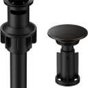 Bathroom Sink Drain with Overflow, Hurran Universal Bathroom Sink Stopper for Bathroom Vanity Vessel Sink, Plastic Pop-up Sink Drain with Hair Catcher Anti-Clog Strainer, Oil Rubbed Bronze