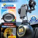 [2026 True Military-Grade] Car Phone Holder VANMASS [Upgraded Strongest Suction & Clip] Cell Phone Mount for Dashboard Windshield Vent Wall,Truck Cradle Stand for iPhone 17 Pro Max 16 15 14 13 Android (Black)