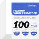 100 Sheets White Cardstock 8.5 x 11, 92lb/ 250gsm Card Stock Printer Paper, Thick Cardstock Cover Stock for Invitations, Printing, Invitations, Cards