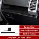 2PCS Carbon Fiber Center Console Panel Cover Trim Decoration Sticker Cover Interior Accessories Compatible with Ford F150 2015 2016 2017 2018 2019 2020