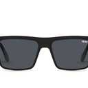 Quay - Mens Sunglasses, Polarized Square Lenses with UV Protection, Oversized Sunglasses (Let It Run, Matte Black)