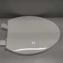 Toilet Seat Elongated, Toilet Seats with Cover Quiet Close, Never Loosen Bumpers, Easy Removing and Cleaning, White, 18.5"L x 14"W