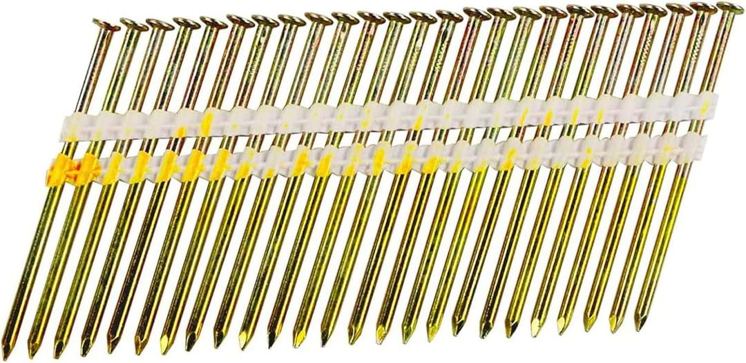 BHTOP 3 1/4 Inch Framing Nails, 21 Degree EG Smooth Shank Plastic Collated Nails for Framing Nailer, 3 1/4 x .131,(500 per Box)