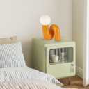 Orange Table Lamp Modern Milk White Globe Glass Table Light Modern Resin Light Fixtures for Bedside Bedroom Living Room Kid’s Room Corner Office
