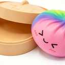 Dumpling Squishy,Dumpling Squishy Mystery Box Glitter Sensory Fidget Balls Stress Relief Hand Toy for Adults & Teens, Easter BasketStuffers with Mini Food Steamer Stretchy Desk Toys (Style A)