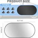 39.37x19.76 Car Rear Window Sun Shade,Foldable Car Window Shades with 6 Suction Cups for Blocking Sunlight,210T Titanium Silver Cars Sun Shade for Vehicle Rear Windshield