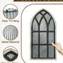 Putuo Decor Black Gothic Arch Window Wall Decor, Distressed White Edge Cathedral Style Panel for Modern Rustic Wall Display