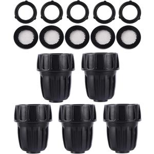 1/2 inch Irrigation Tubing Fittings For (1/2" ID x0.6-0.63" OD) 16mm Drip Tubing Barbed Locked Connectors-5 US Standard 3/4" to 1/2" Faucet Adapters,5 Filter Washers,5 Rubber Washers