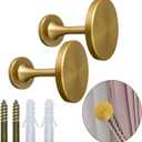 Curtain Tiebacks 2 Pack Curtain Holdbacks Zinc Alloy Curtain Tiebacks Wall Mounted with Screws, Decorative Curtain Holders for Drapes Stylish Gold Curtain Tieback Hooks for Home Office