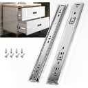 SHUHANG 10 Pair Full Extension Drawer Slides 8 10 12 14 16 18 20 22 24 Inch Ball Bearing Rails 100 lb Load Capacity Side Mount Cabinet Dresser Glides Wardrobe Kitchen Trash Can Slider Runners Silver