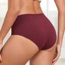 FINETOO Cotton Underwear for Women High Waisted Ribbed Full Coverage Briefs Soft Breathable Moisture Wicking Panties 6 Pack (M)