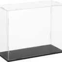 uxcell Acrylic Clear Display Case for Collectibles Self-Assemble Display Boxes, Black Base Dustproof Countertop Storage Box for Collectibles Action Figures, 9.8 x 3.9 x 7.9 Inch