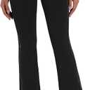 Sunzel Flare Leggings for Women High Waist Workout Leggings with Pockets Tummy Control Wide Leg Flared Yoga Pants (Medium, Black)