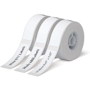 NIIMBOT D11 Label Maker Tape Adhesive White Label Paper 0.47" X 1.57" (12 X 40mm) 155 Labels/Roll, Compatible for NIIMBOT D11 D110 Printer, Thermal Paper Black on White, 3-Roll