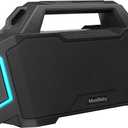Bluetooth Speaker,MusiBaby M1 Wireless Speakers with Subwoofer,IPX6 Waterproof,20H Playtime,RGB Lights,Deep Bass,Portable,Large,Loud Speaker for Outdoor,Party,Camping,Backyard,Dual Pairing(Blk)