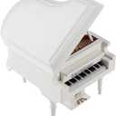 White Piano Toy, with Bench and Case Musical Model Miniature Piano Model, Mini Decoration Furniture Accessories for Birthday Gift Toys