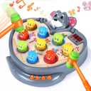 Yerloa Whack A Mole Game for Toddlers 2 3 4 5 Year Old Boy Toys Easter Unique Gift Kids Toys Ages 2-4 4-6 2-3 3-5 4-8 Interactive Learning Educational with Spray 2 Hammers, 5 Modes, 9 Music & Light