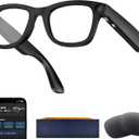 AI Smart Glasses with Camera, 8MP HD Camera Glasses for Men,Women, AI Recording Glasses with Voice Assistant,Open-Ear Audio,Real-Time Translation,Video Recording Sunglasses for Life & Work Vlog(Black)