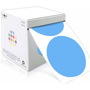 PARLAIM 3 Inch Round Permanent Adhesive Color Cod Dot Stickers,500 per Dispenser Box Roll dots Label Inventory Circle Stickers (Light Blue)