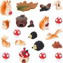 20Pcs Mini Resin Squirrel Figurines Miniature Squirrel Figures Tiny Fall Resin Squirrels Fairy Garden Accessories for Outdoor Landscape Garden Lawn Pot DIY Cake Decor