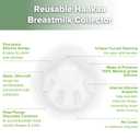 haakaa Petal Soft Silicone Milk CollectorDiscreet Leak-Protection Breast Milk Saver, Reusable Breast Shells Milk Collection Cup for Breastfeeding with Cleaning Brush- 2PCS