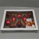 10Pcs Multiple Styles Glass Christmas Ball Ornaments for Tree Decorations, Red