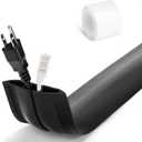 4FT Cord Hider Floor - Black Floor Cable Hider, Wire Covers for Cords Prevent Cable Trips, Floor Cord Cover, Power Cable Management Cord Protector, Cable Cover Channel 0.6" (W) x 0.31" (H)